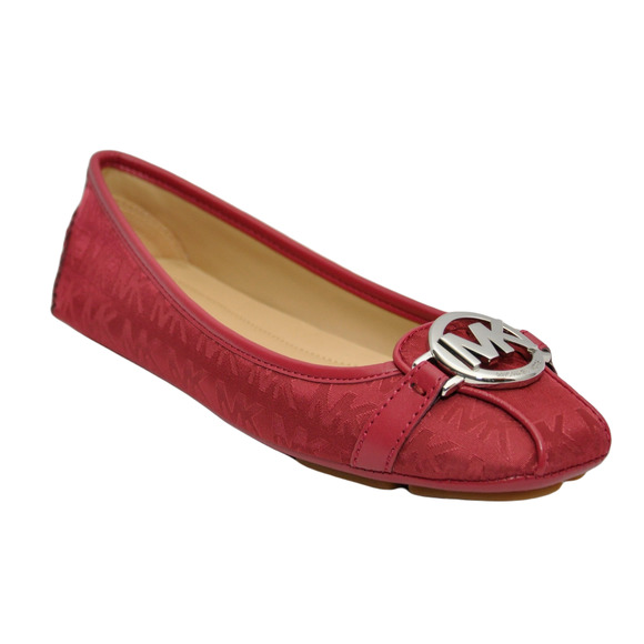 Michael Kors FULTON Jacquard Moccasin Logo Moc Loafer Flat Berry 5/6.5/7.5 NIB - Picture 1 of 8